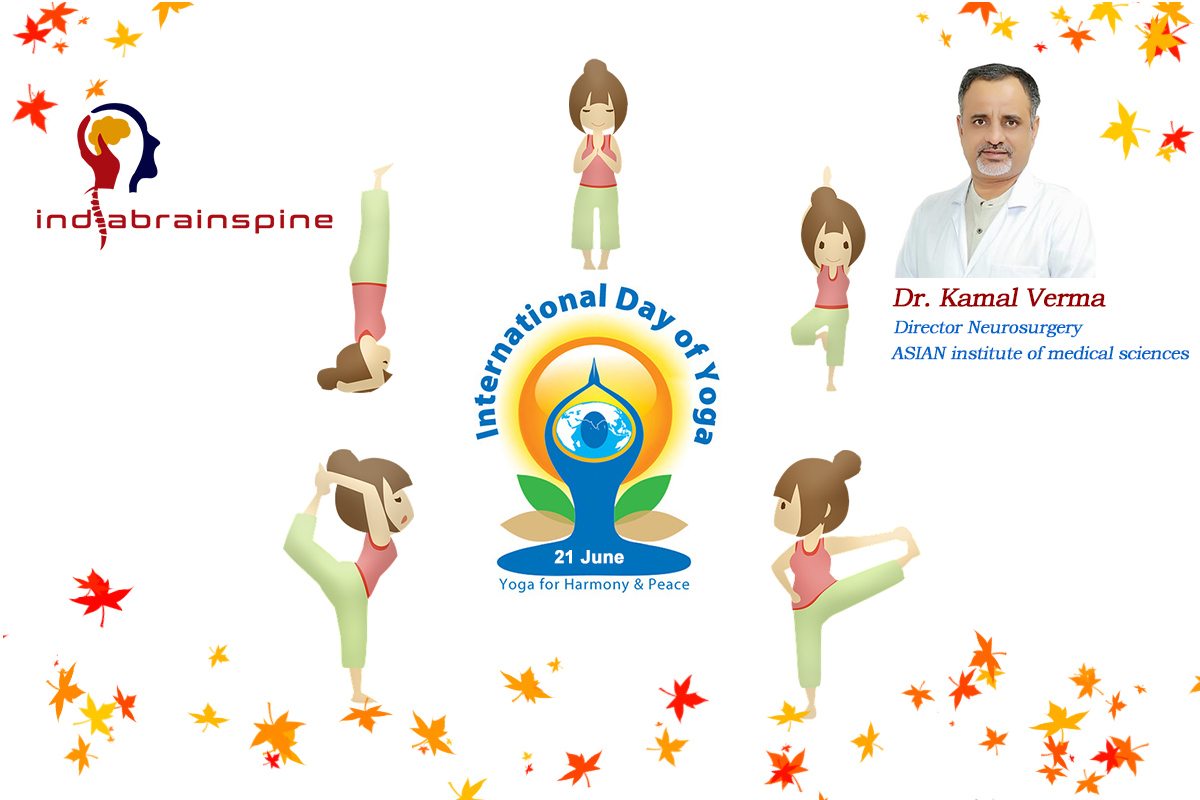 "images of 5 girls demonstrating different postures of Yoga Day